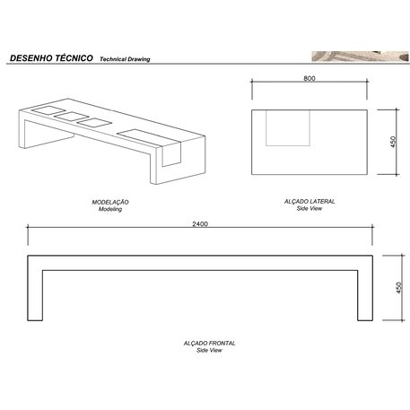 Betonbank 'Urban / Bench Orieva M 2400mm'