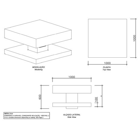 Betonbank 'Plano LED / Cubic 1000mm'