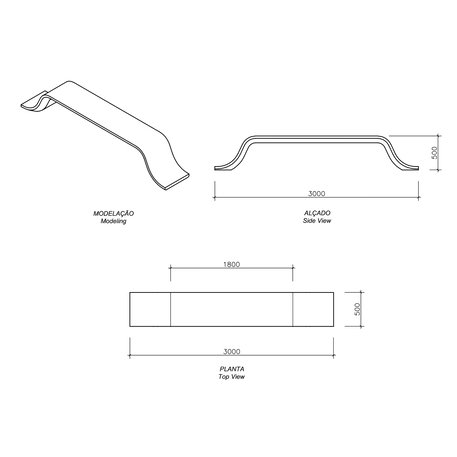 Betonbank 'Spiner / Bench 2083mm' (Kopija)