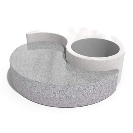 Parkbänke aus Beton + Blumentopf 'Yin & Yang / Ø220xH/44cm / BS-263'