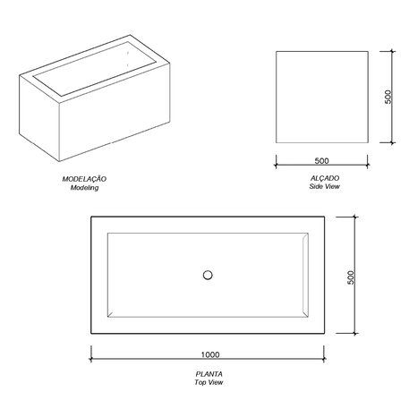 Pflanzkübel aus Beton 'Rectangular / Planter 1000mm'