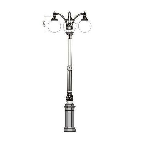 Straßenbeleuchtungsmasten '2H-W3_H/374cm'