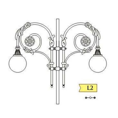Straßenbeleuchtungsmasten 'M2H2-L2_H/640cm'