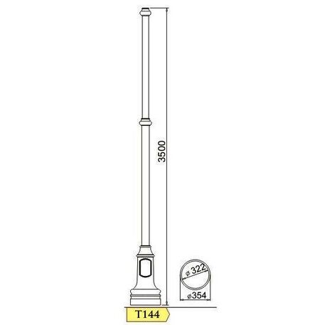 Straßenbeleuchtungsmasten 'T144-H1-H/510cm'