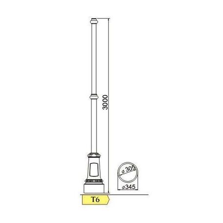 Street Lighting Post 'T6-H2_H/470cm'