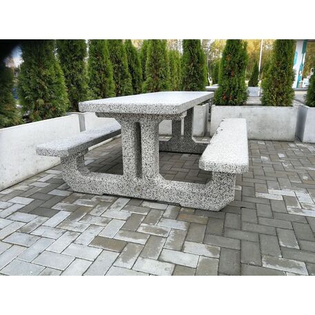 Beton Spieltisch Schach und Bänke, Premium-Linie '190x148xH/74cm / BS-223'