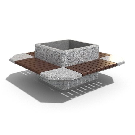  Beton rundbank + blumentopf  '155/80xH/40/65cm / BS-227'