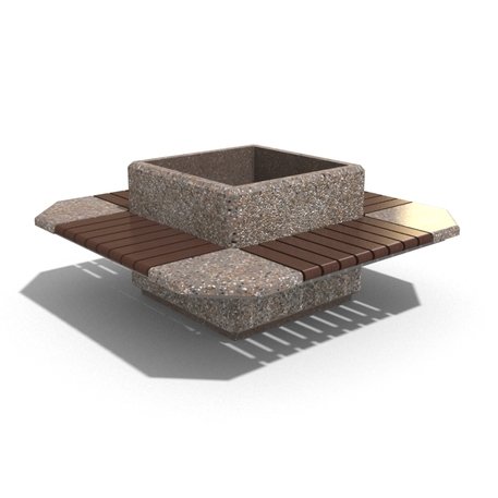  Beton rundbank + blumentopf  '155/80xH/40/65cm / BS-227'