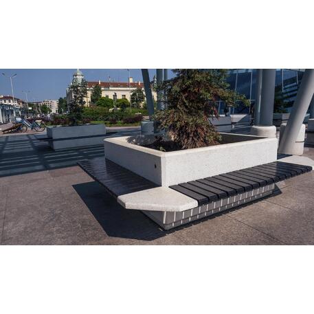  Beton rundbank + blumentopf  '155/80xH/40/65cm / BS-227'