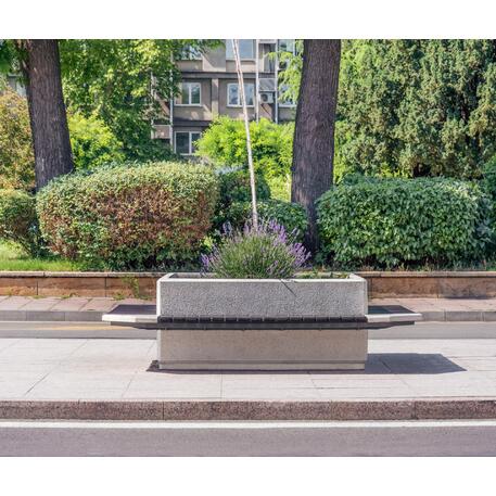  Beton rundbank + blumentopf  '155/80xH/40/65cm / BS-227'