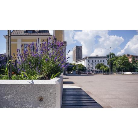  Beton rundbank + blumentopf  '155/80xH/40/65cm / BS-227'