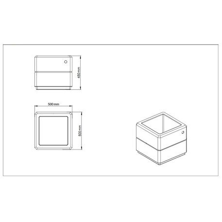 Pflanzkübel aus Beton '500x500xH/450mm_BS-82'