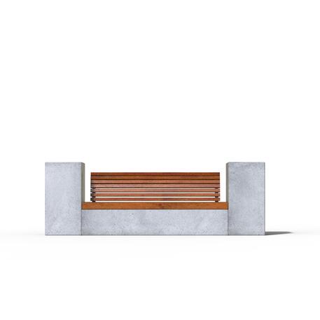 Betonbank mit Rückenlehne + Blumentopfs 'STF/23-04-15MDL'