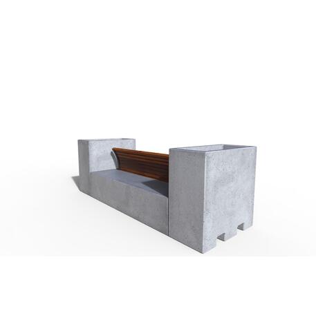 Betonbank mit Rückenlehne + Blumentopfs 'STF/23-04-15MDL'