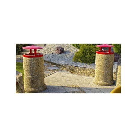 Abfallbehälter aus Beton 'Ø48xH/105cm / 90L'