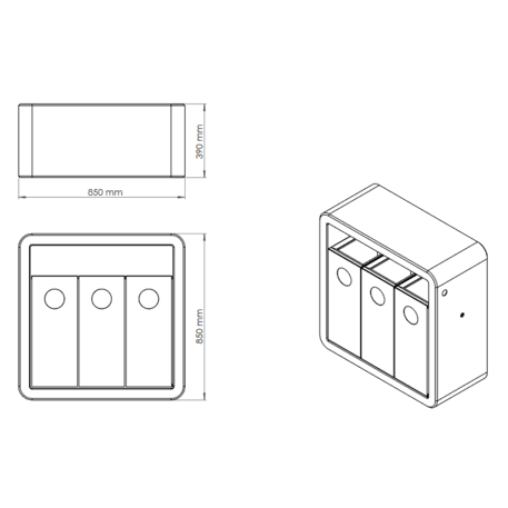 Betonaußenbehälter für Sortier 'BS-245R_3x35L'