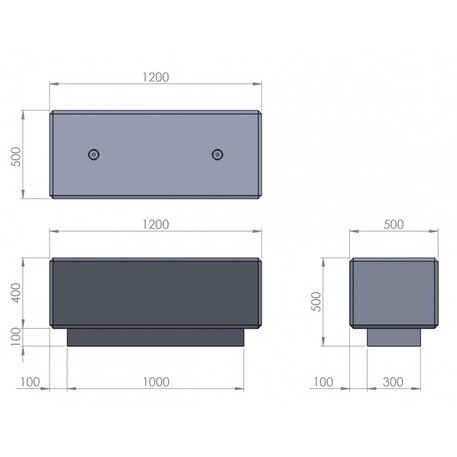 Poller aus Beton '120x50x50cm'