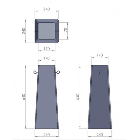 Poller aus Beton '24x24x64cm'