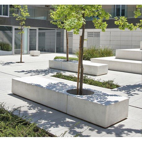 Pflanzkübel + Bank aus Beton 'Godot'