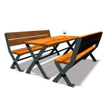 Metal picnic table with benches 'Picnic IROKO_STF/25-04-09/MDL'