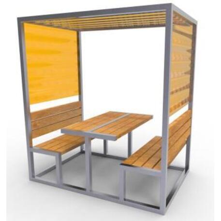 Metallbank mit Pergola 'IROKO_STF/13-04-48/MDL'