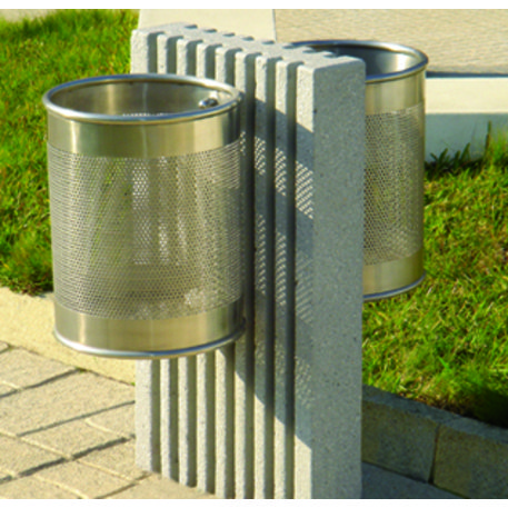 Concrete litter bin 'IKD / Paper Bin 2x45L'