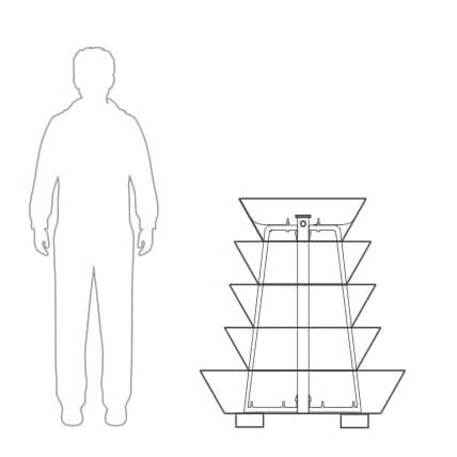 Metallpyramide von Outdoor-Blumentöpfen für Städte 'H-1050mm / 5St.'